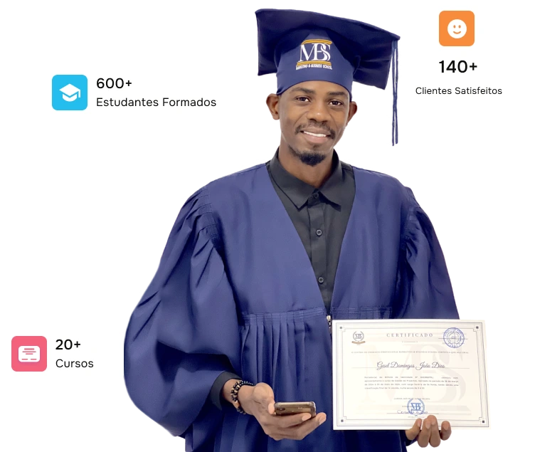 Aluno de curso formado e satisfeito